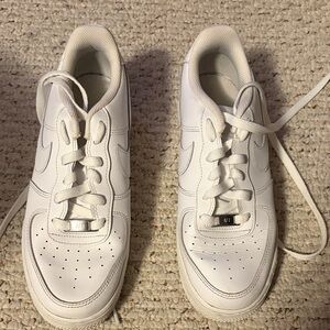 Kids White Lace-Up Sneakers